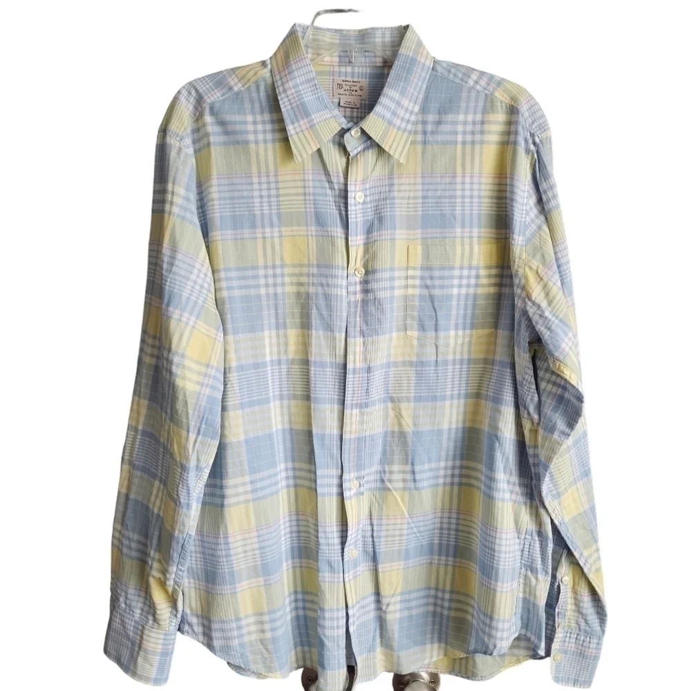 J. Crew Mens Long Sleeve Button‎ Down Sz Large